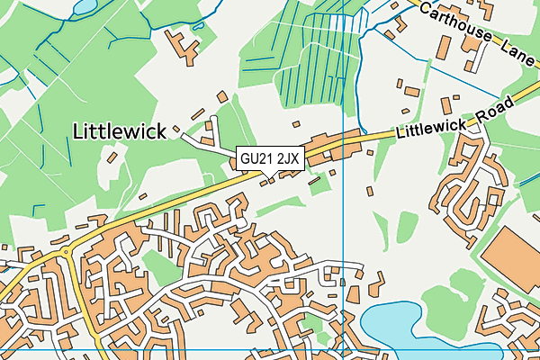 GU21 2JX map - OS VectorMap District (Ordnance Survey)