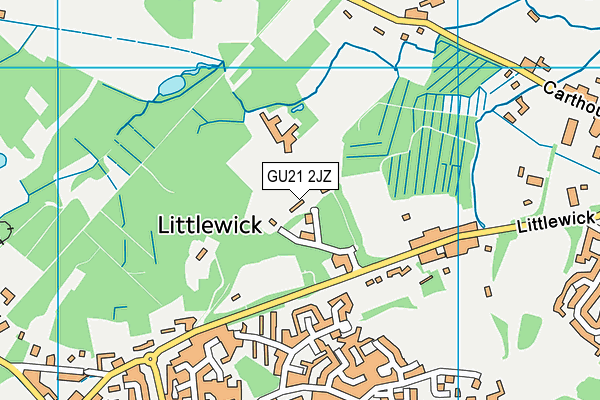 GU21 2JZ map - OS VectorMap District (Ordnance Survey)