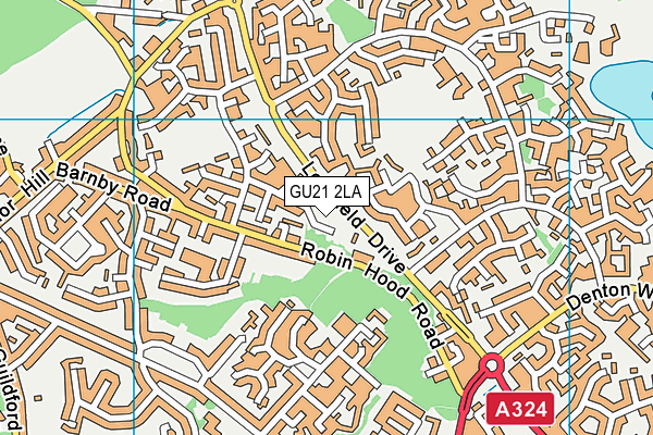 GU21 2LA map - OS VectorMap District (Ordnance Survey)