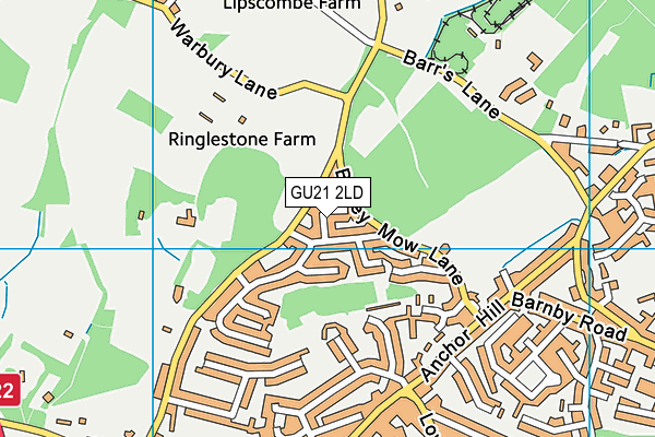 GU21 2LD map - OS VectorMap District (Ordnance Survey)