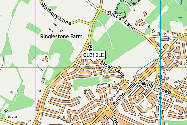 GU21 2LE map - OS VectorMap District (Ordnance Survey)