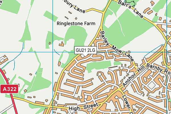 GU21 2LG map - OS VectorMap District (Ordnance Survey)