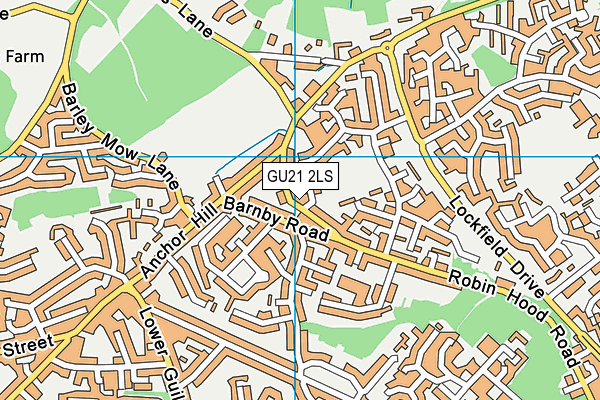 GU21 2LS map - OS VectorMap District (Ordnance Survey)