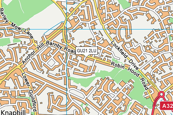 GU21 2LU map - OS VectorMap District (Ordnance Survey)