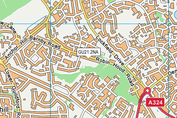 GU21 2NA map - OS VectorMap District (Ordnance Survey)