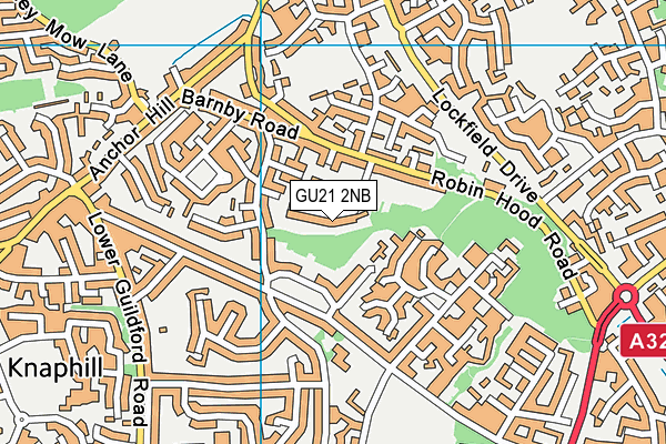 GU21 2NB map - OS VectorMap District (Ordnance Survey)