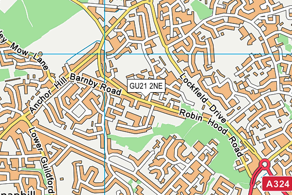 GU21 2NE map - OS VectorMap District (Ordnance Survey)