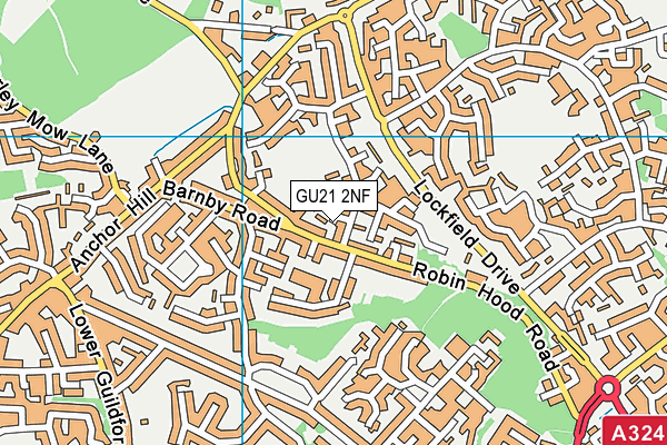 GU21 2NF map - OS VectorMap District (Ordnance Survey)