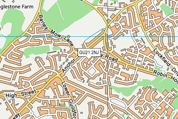 GU21 2NJ map - OS VectorMap District (Ordnance Survey)