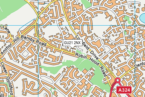 GU21 2NX map - OS VectorMap District (Ordnance Survey)