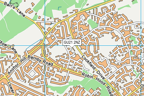 GU21 2NZ map - OS VectorMap District (Ordnance Survey)