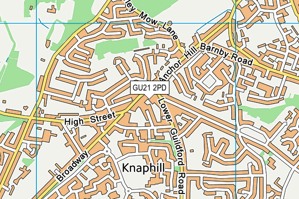 GU21 2PD map - OS VectorMap District (Ordnance Survey)