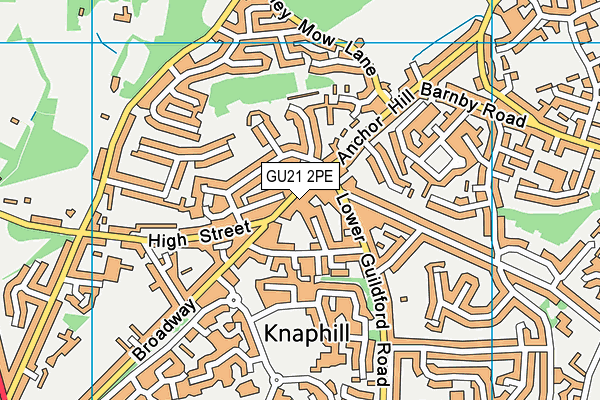 GU21 2PE map - OS VectorMap District (Ordnance Survey)