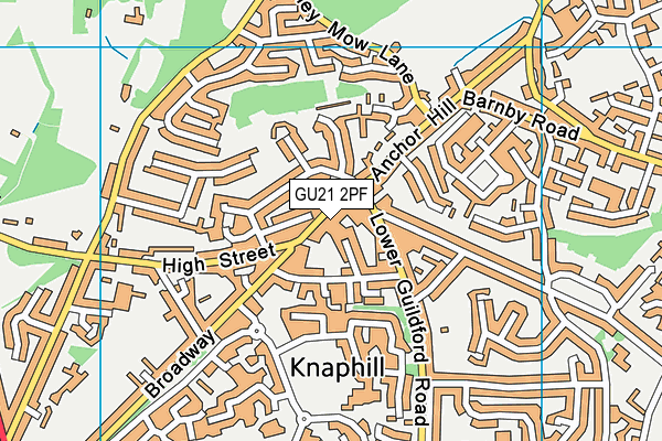 GU21 2PF map - OS VectorMap District (Ordnance Survey)