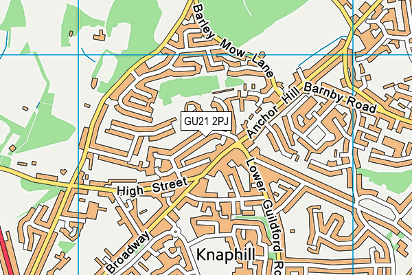 GU21 2PJ map - OS VectorMap District (Ordnance Survey)