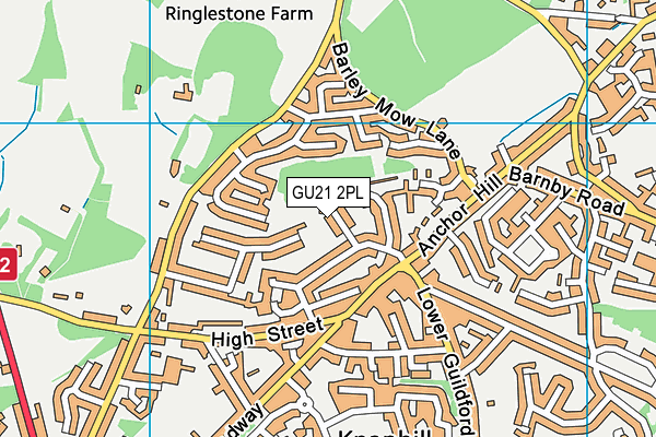 GU21 2PL map - OS VectorMap District (Ordnance Survey)