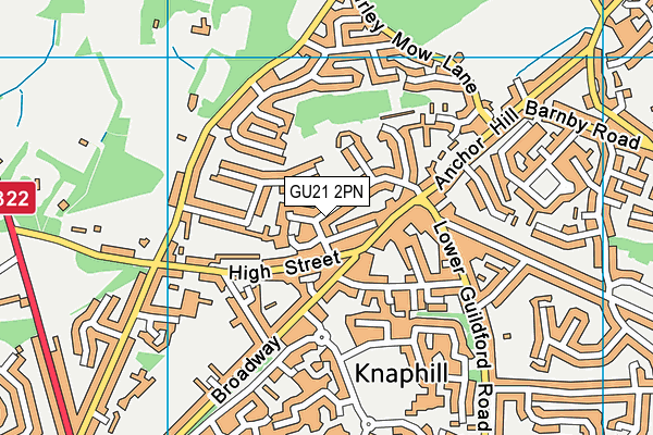GU21 2PN map - OS VectorMap District (Ordnance Survey)