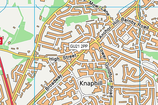 GU21 2PP map - OS VectorMap District (Ordnance Survey)