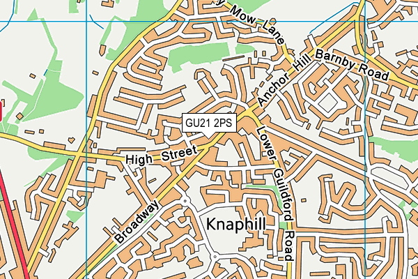 GU21 2PS map - OS VectorMap District (Ordnance Survey)