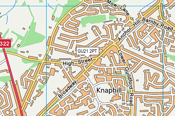 GU21 2PT map - OS VectorMap District (Ordnance Survey)