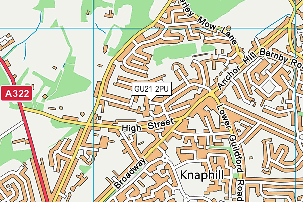 GU21 2PU map - OS VectorMap District (Ordnance Survey)