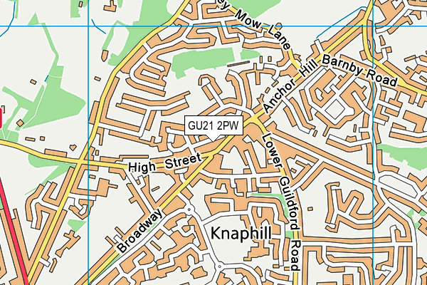 GU21 2PW map - OS VectorMap District (Ordnance Survey)