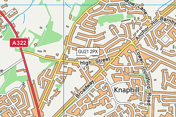 GU21 2PX map - OS VectorMap District (Ordnance Survey)