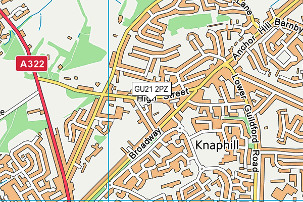 GU21 2PZ map - OS VectorMap District (Ordnance Survey)