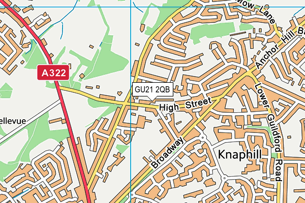 GU21 2QB map - OS VectorMap District (Ordnance Survey)