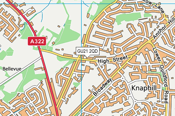 GU21 2QD map - OS VectorMap District (Ordnance Survey)