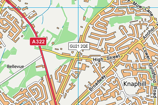 GU21 2QE map - OS VectorMap District (Ordnance Survey)