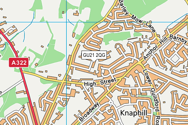 GU21 2QG map - OS VectorMap District (Ordnance Survey)