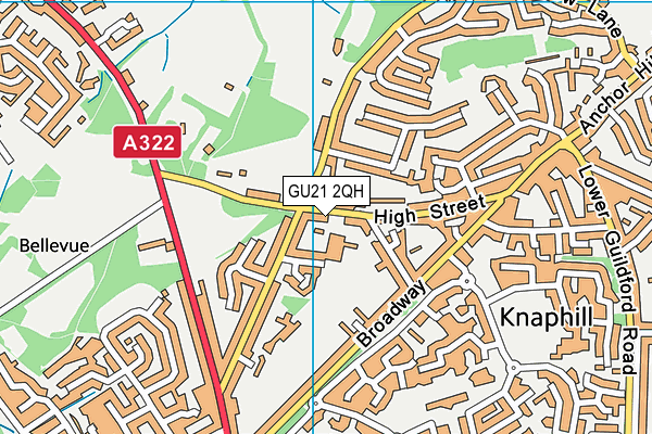 Knaphill School map (GU21 2QH) - OS VectorMap District (Ordnance Survey)