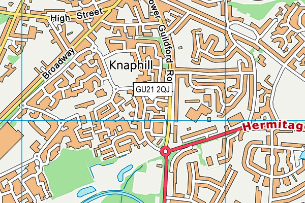 GU21 2QJ map - OS VectorMap District (Ordnance Survey)