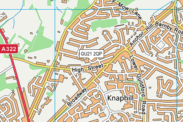 GU21 2QP map - OS VectorMap District (Ordnance Survey)