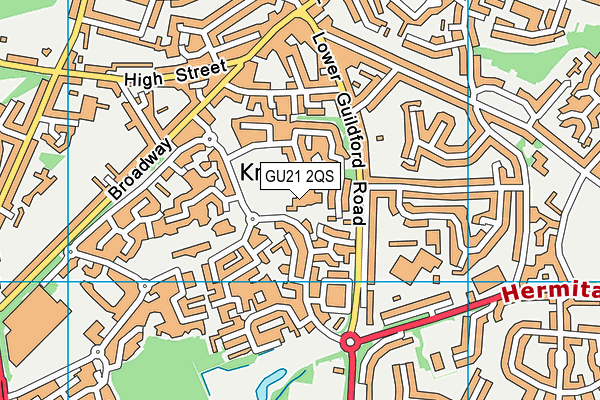 GU21 2QS map - OS VectorMap District (Ordnance Survey)