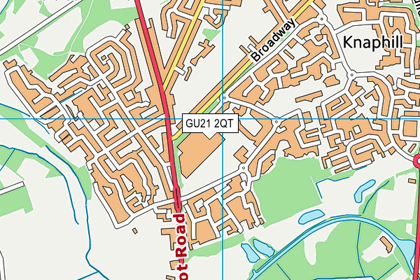 GU21 2QT map - OS VectorMap District (Ordnance Survey)