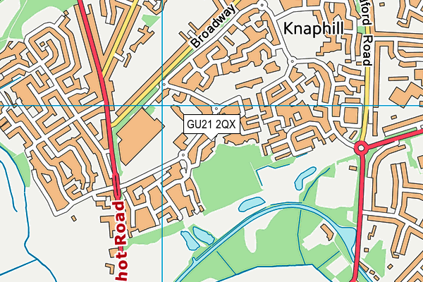 GU21 2QX map - OS VectorMap District (Ordnance Survey)