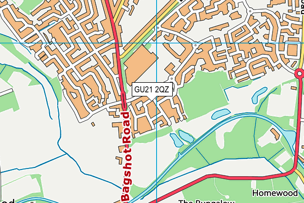 GU21 2QZ map - OS VectorMap District (Ordnance Survey)