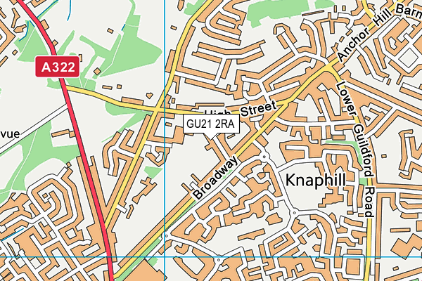 GU21 2RA map - OS VectorMap District (Ordnance Survey)