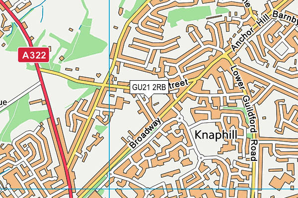 GU21 2RB map - OS VectorMap District (Ordnance Survey)