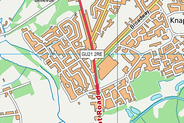 GU21 2RE map - OS VectorMap District (Ordnance Survey)