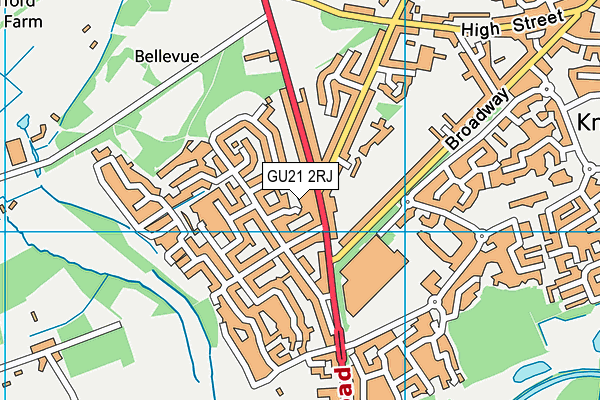 GU21 2RJ map - OS VectorMap District (Ordnance Survey)