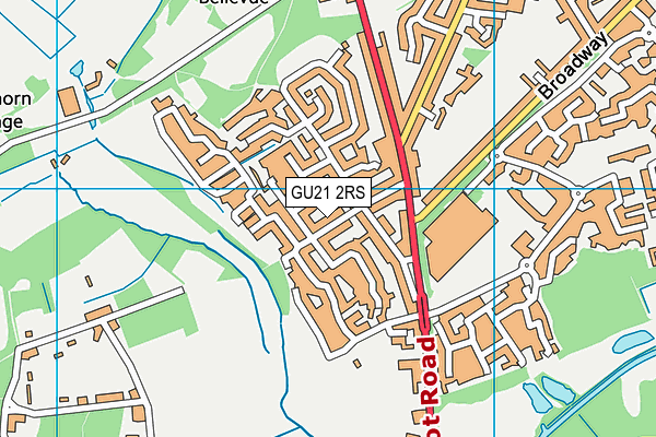 GU21 2RS map - OS VectorMap District (Ordnance Survey)