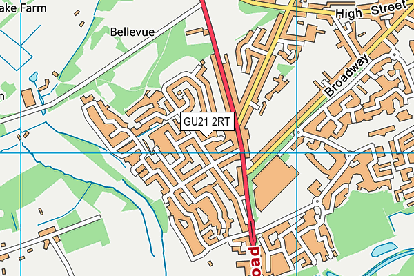 GU21 2RT map - OS VectorMap District (Ordnance Survey)