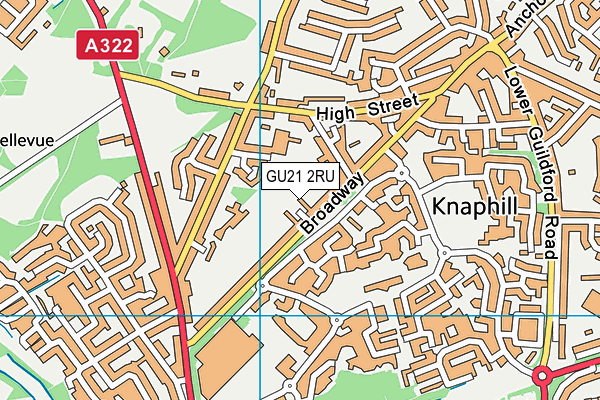 GU21 2RU map - OS VectorMap District (Ordnance Survey)
