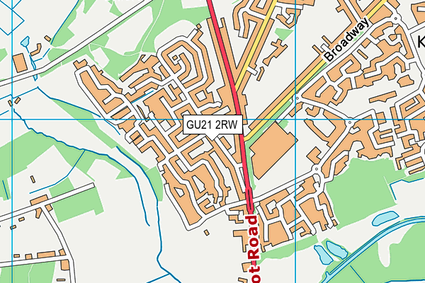 GU21 2RW map - OS VectorMap District (Ordnance Survey)