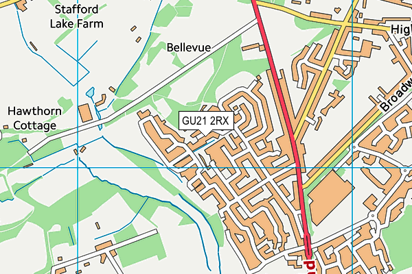GU21 2RX map - OS VectorMap District (Ordnance Survey)