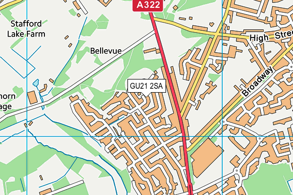 GU21 2SA map - OS VectorMap District (Ordnance Survey)