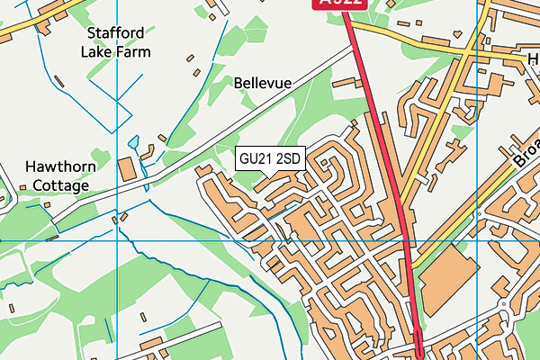 GU21 2SD map - OS VectorMap District (Ordnance Survey)